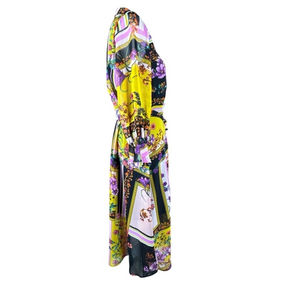 ECI NEW YORK Long Sleeve Floral Patchwork Print Midi Dress, Size 8. - Picture 4 of 11